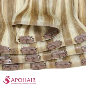 yaki straight seamless clip in close up hair