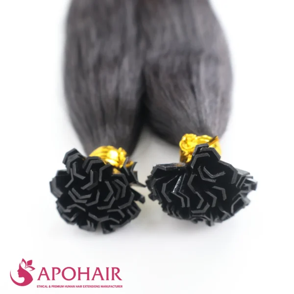 yaki straight v tip close up hair