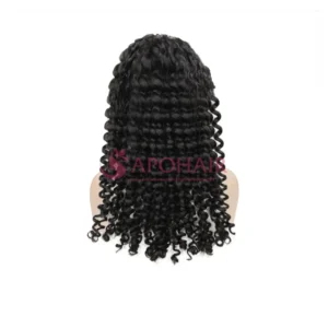 deep curly black full lace wig
