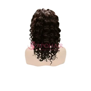 deep wavy dark brown full lace wig