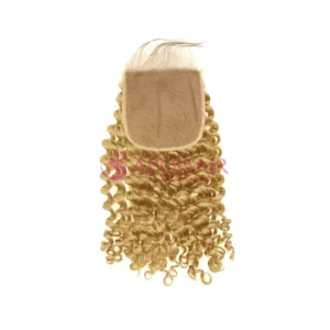 loose curly white blonde lace closure