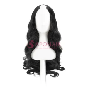water body wavy black u part wigs