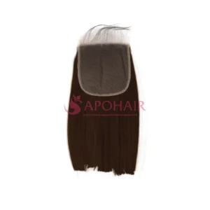yaki straight dark brown lace closure