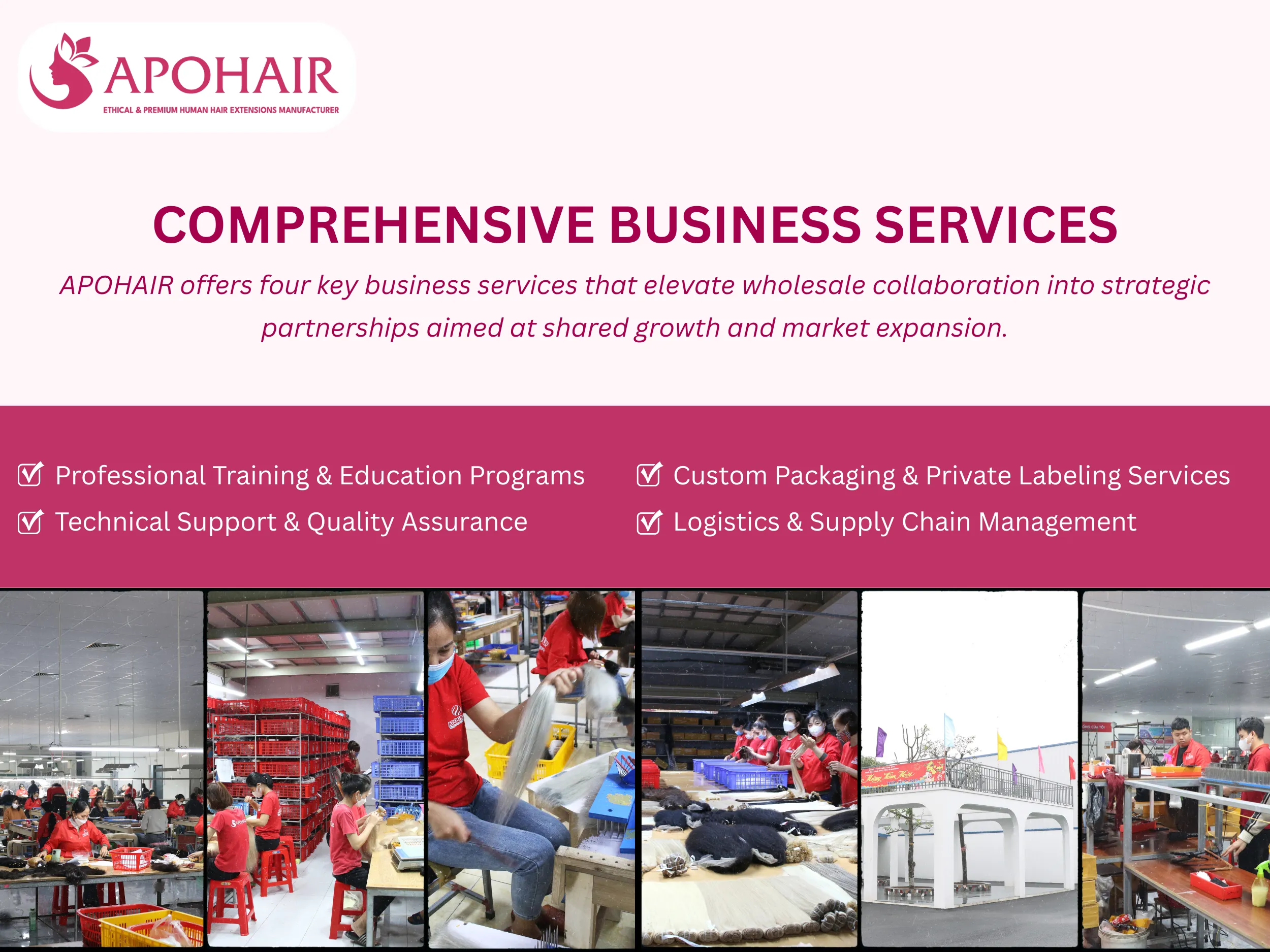 APOHAIR offers four business services to support wholesale full lace wig partners and boost sales