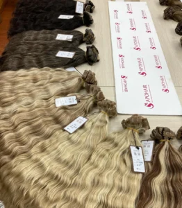 tape in human hair extensions wavy texture manufactured by apohair