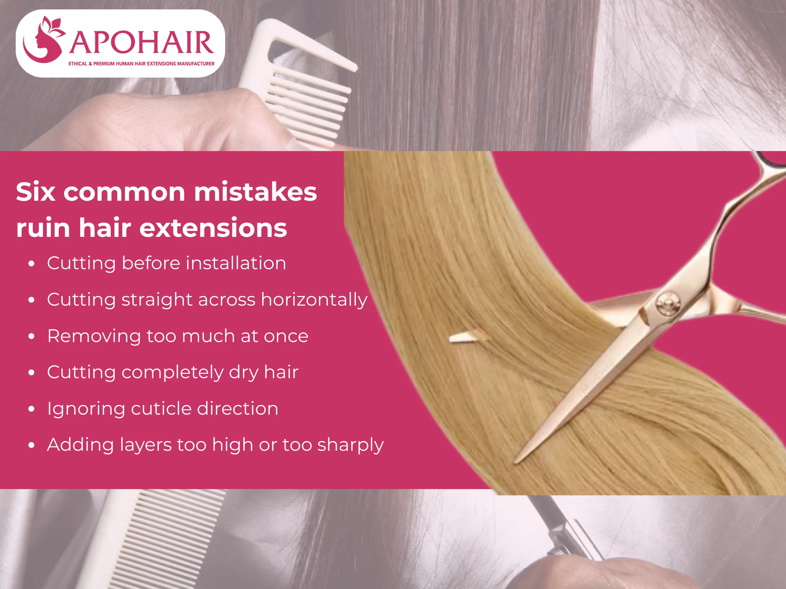 six common mistakes ruin hair extensions during cutting