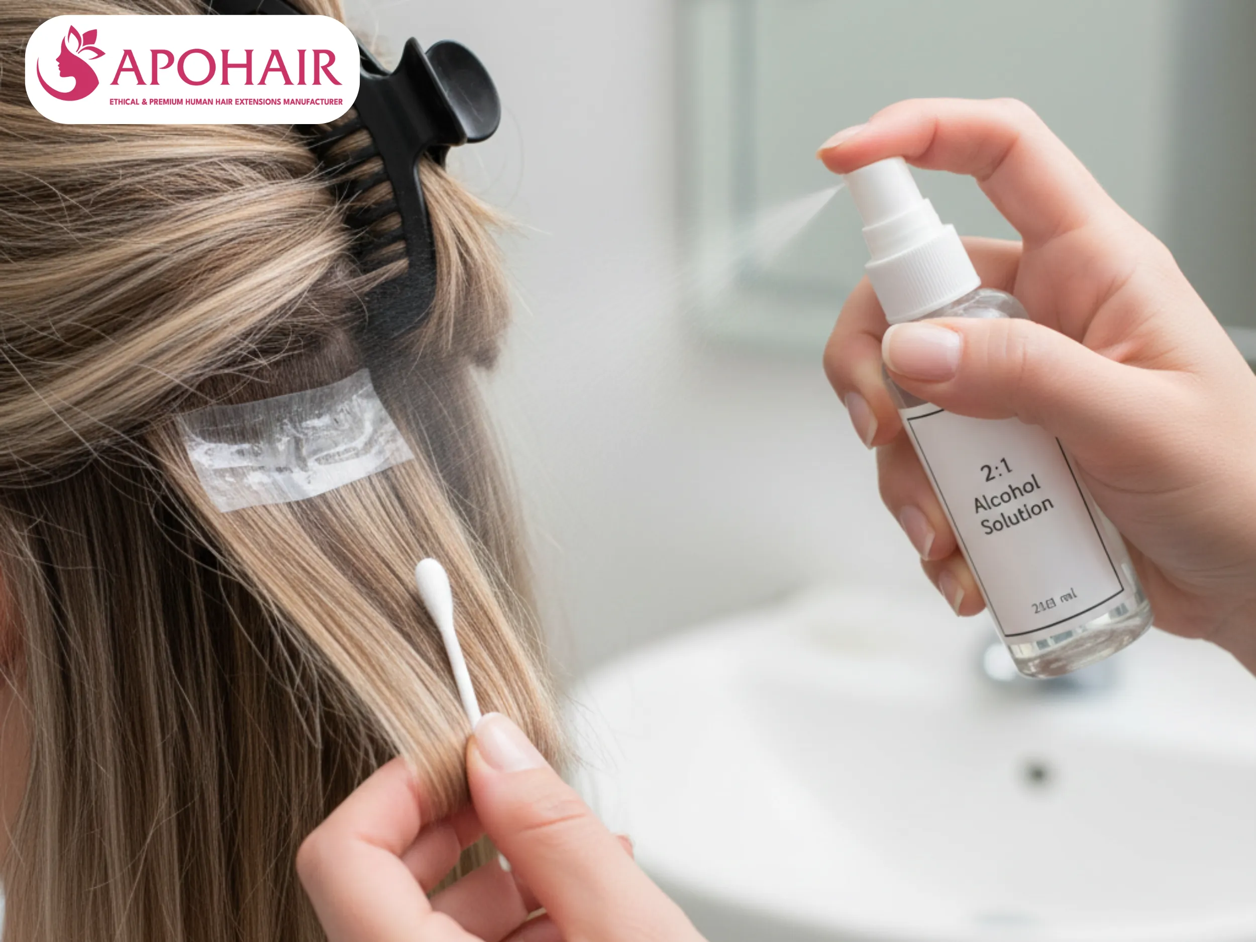 spritz the solution onto glued sections