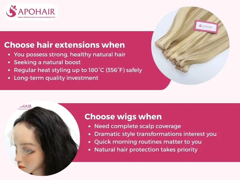 When to Choose Hair Extensions vs. Wigs