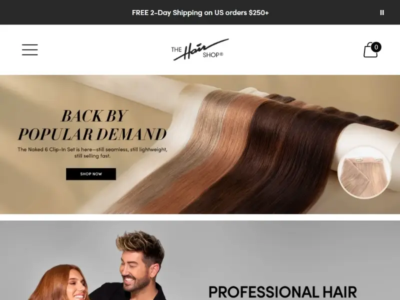 The Hair Shop supplies ultra-light Skinny Clip-Ins designed for fine hair, trusted by celebrity stylists nationwide