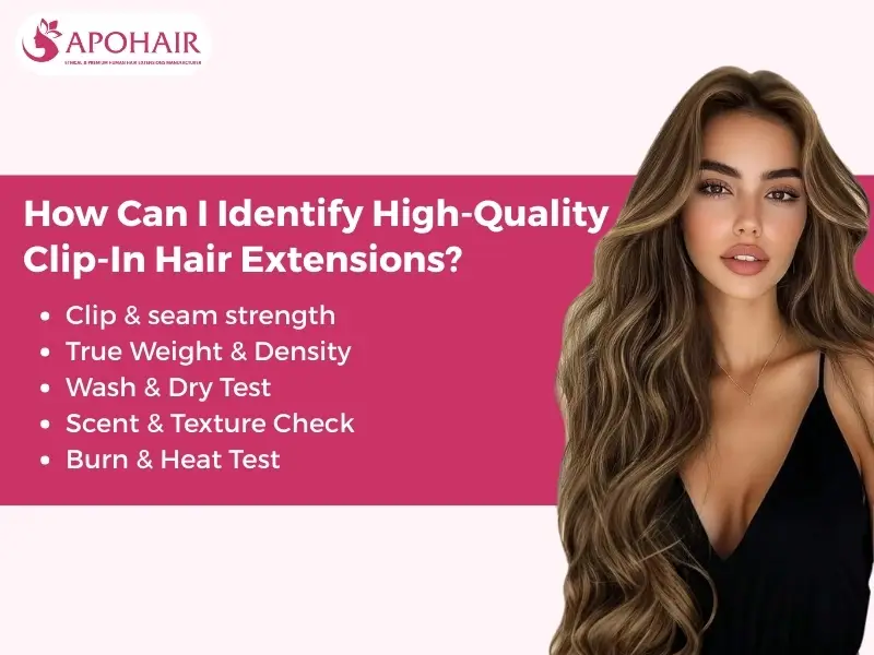 Use five essential tests to identify high-quality, authentic clip-in hair extensions