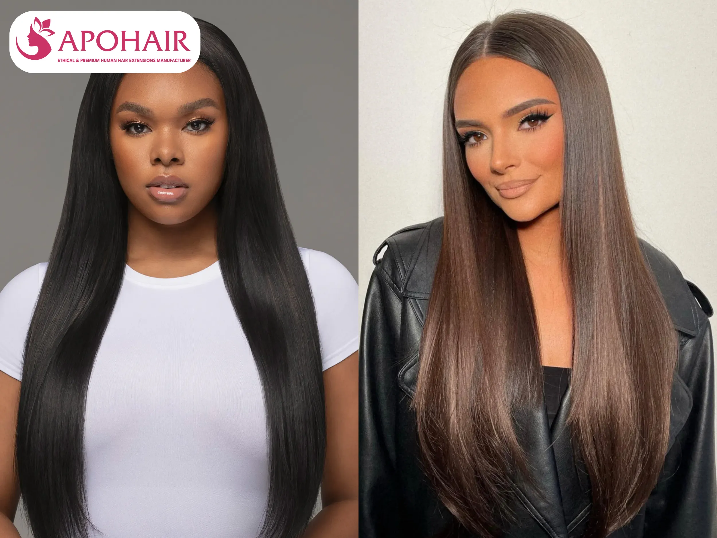 Straight texture delivers smooth, polished strands with timeless elegance