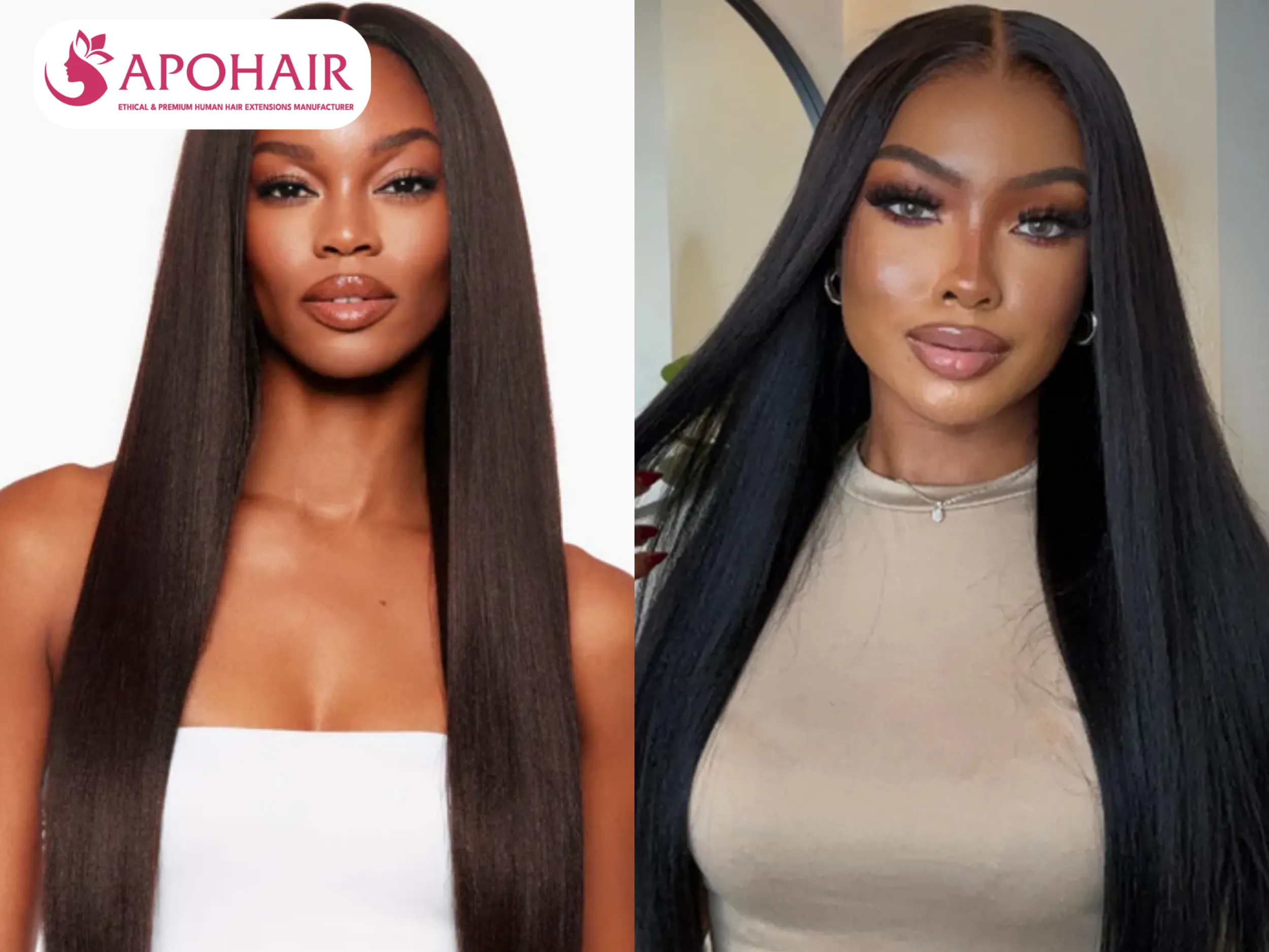 Yaki straight mimics relaxed hair with natural texture and movement