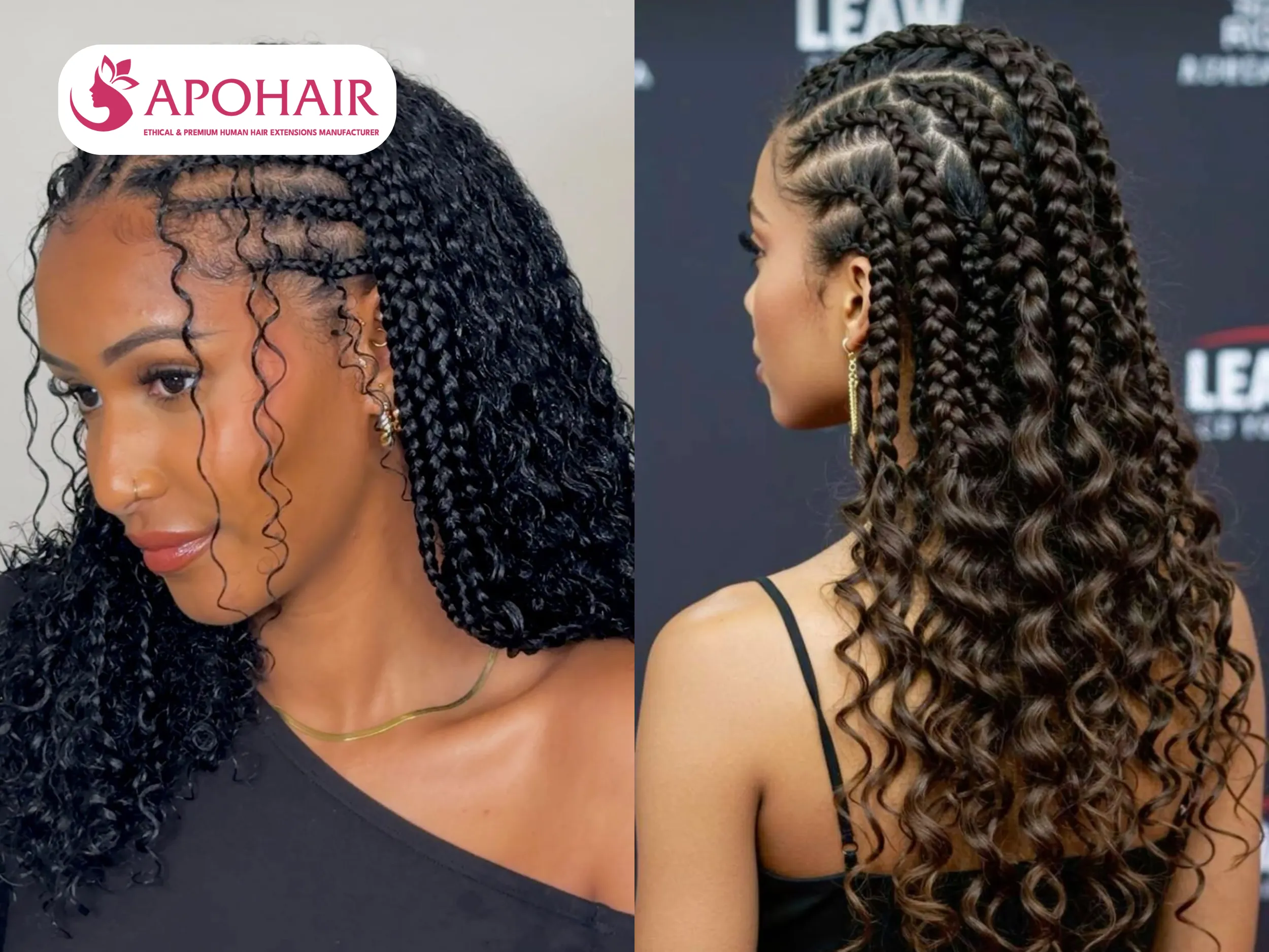 afro curl half up braids