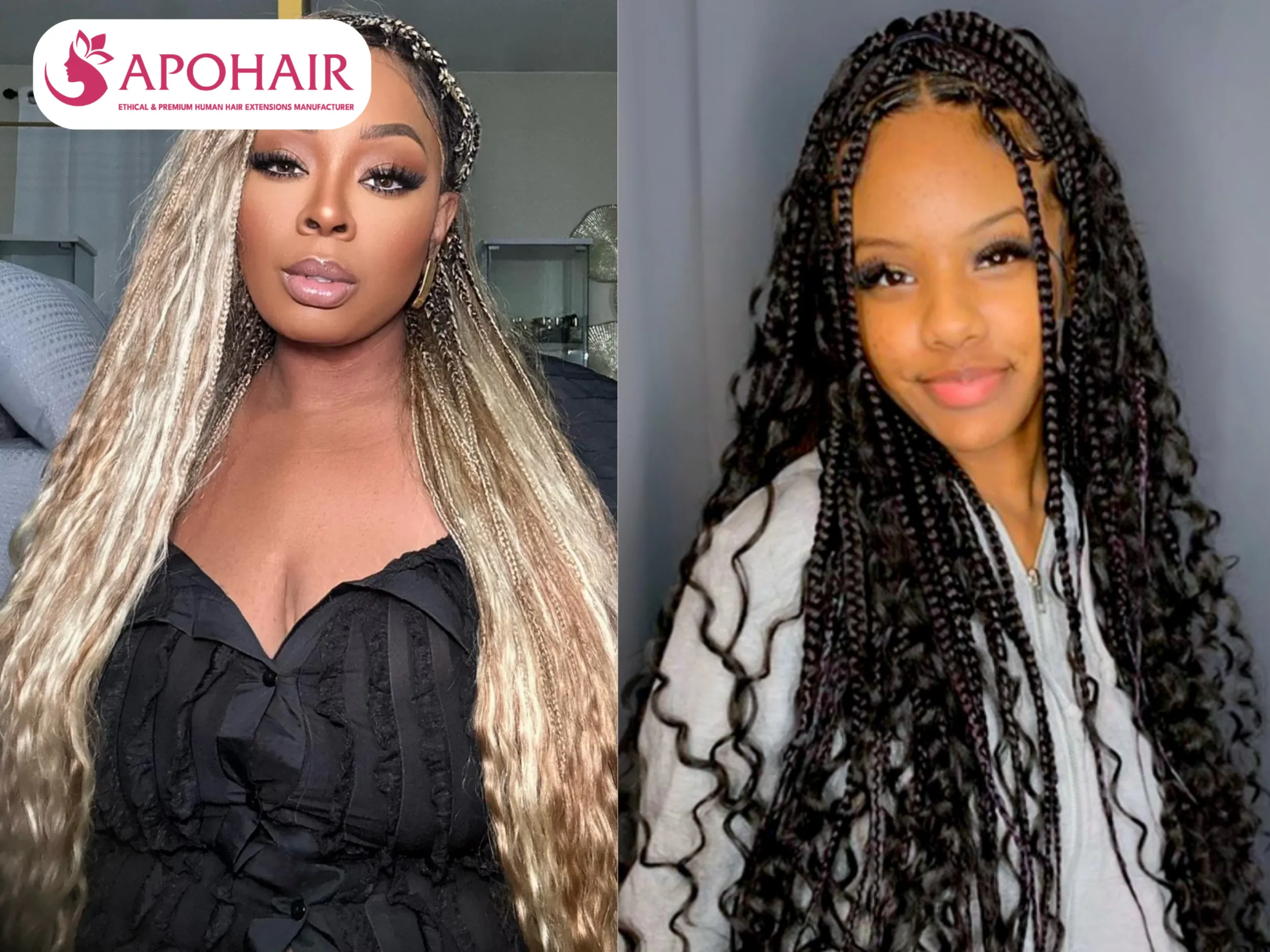 boho knotless box wig