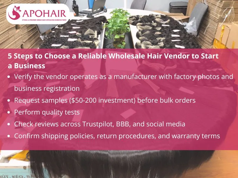 5 steps to choose a reliable wholesale human hair vendor to start a business