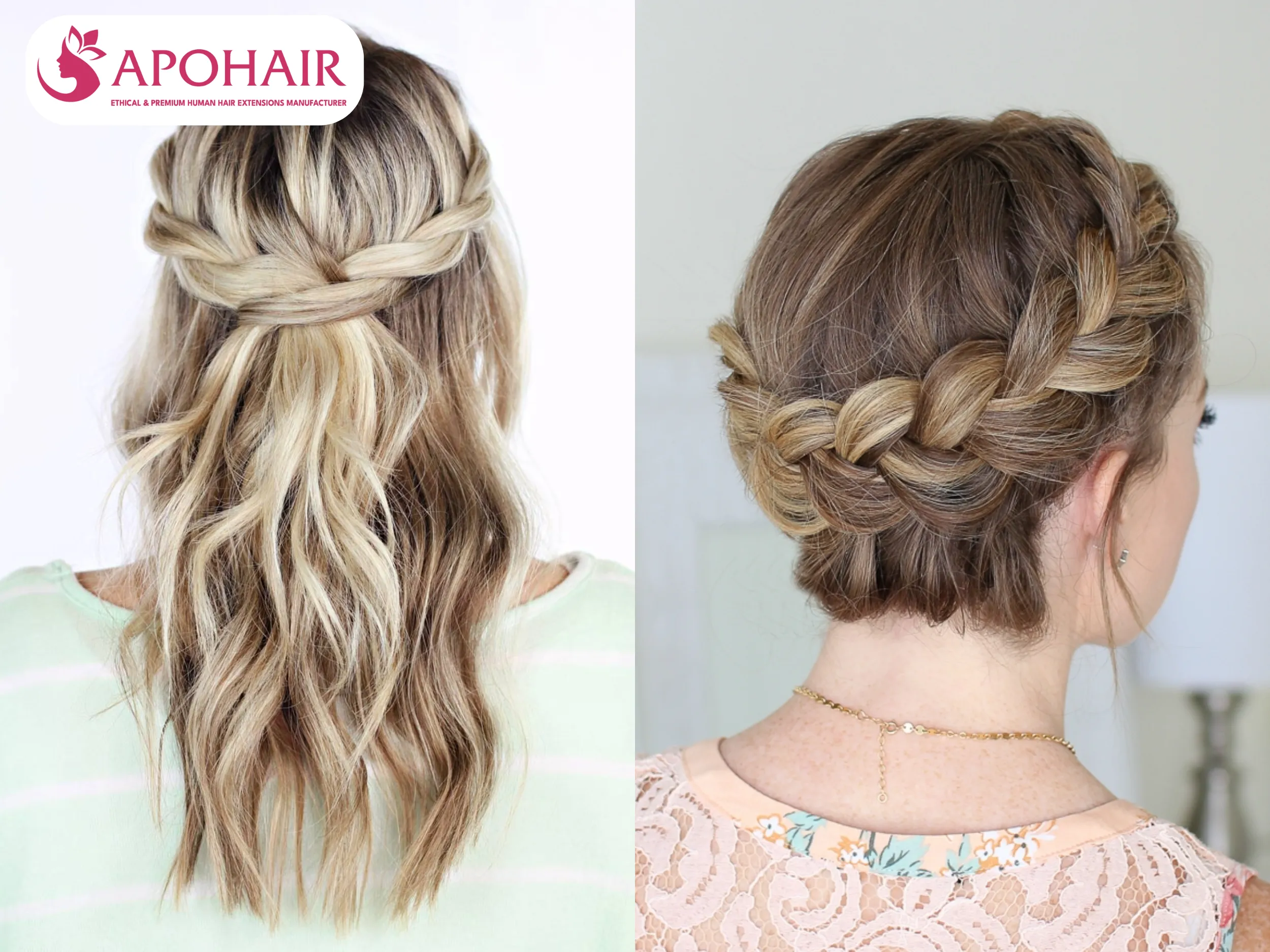 Crown braids wrap around the head like a halo