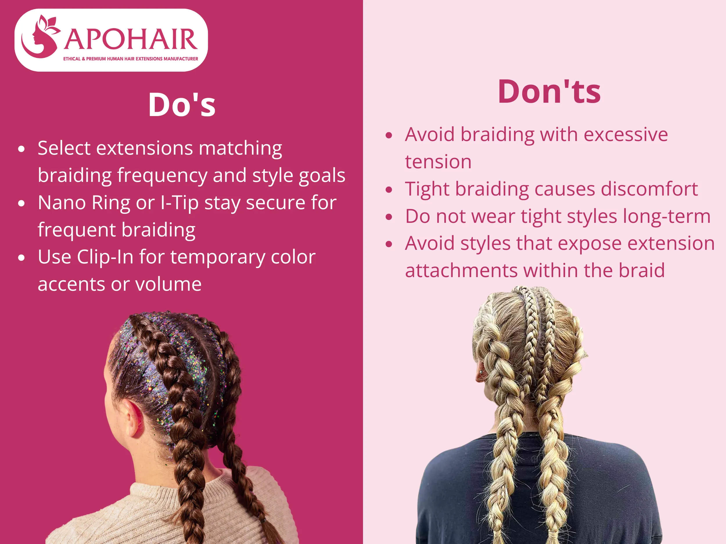 Do's and Don'ts when braiding with hair extensions