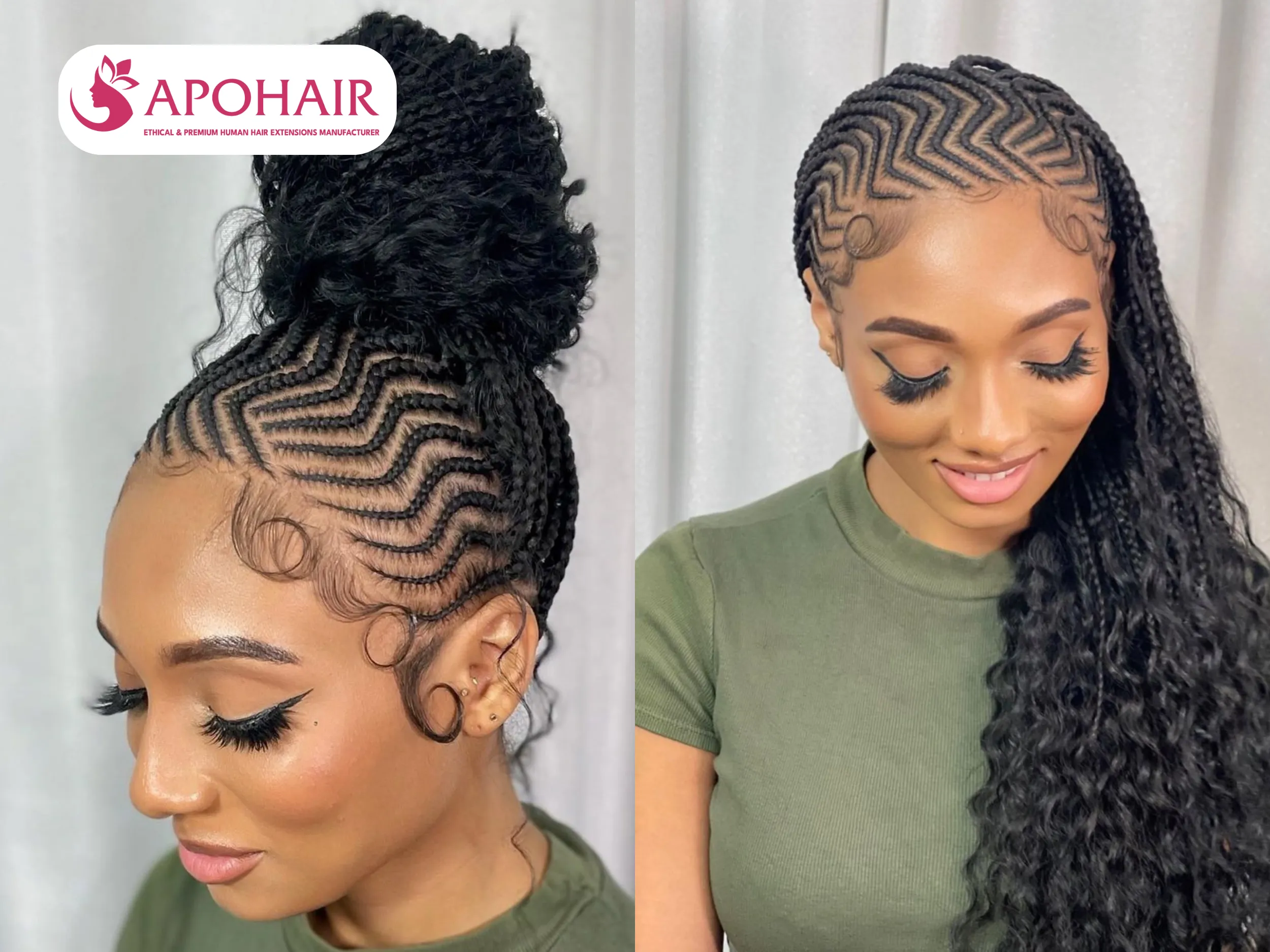 zigzag part braids