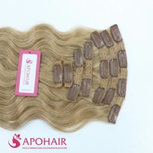 natural wavy blonde normal clip in hair extensions at apohair