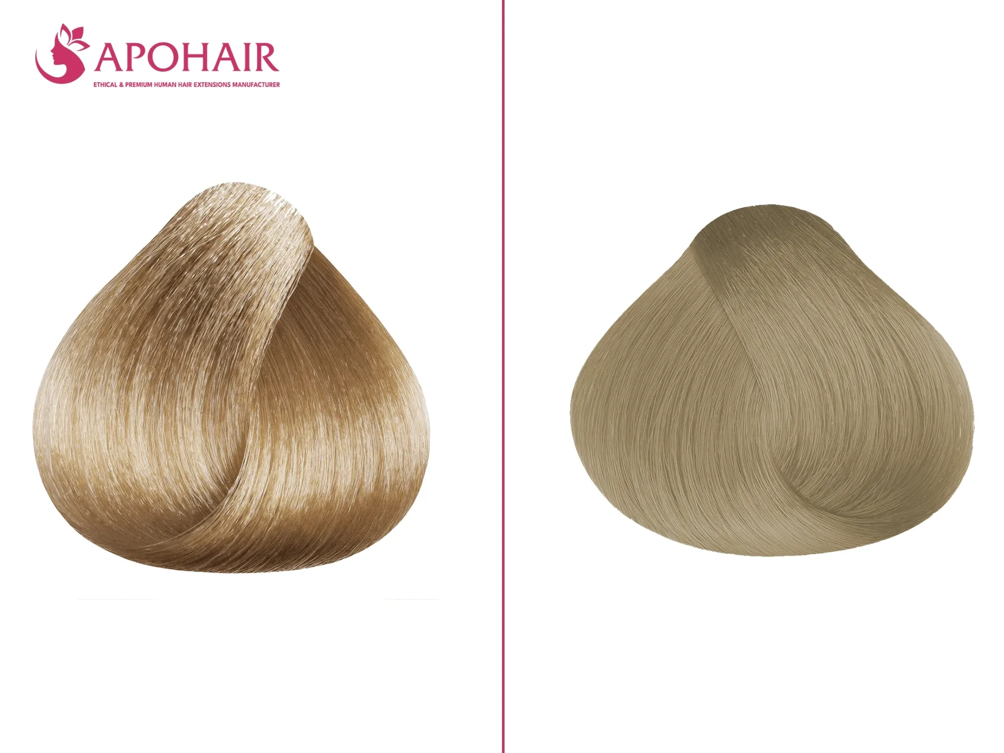 Platinum blonde hair sample showing light shade