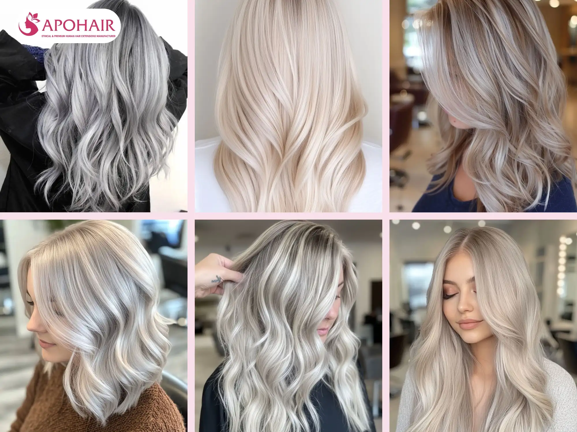 Platinum blonde hairstyle inspirations with waves and curls