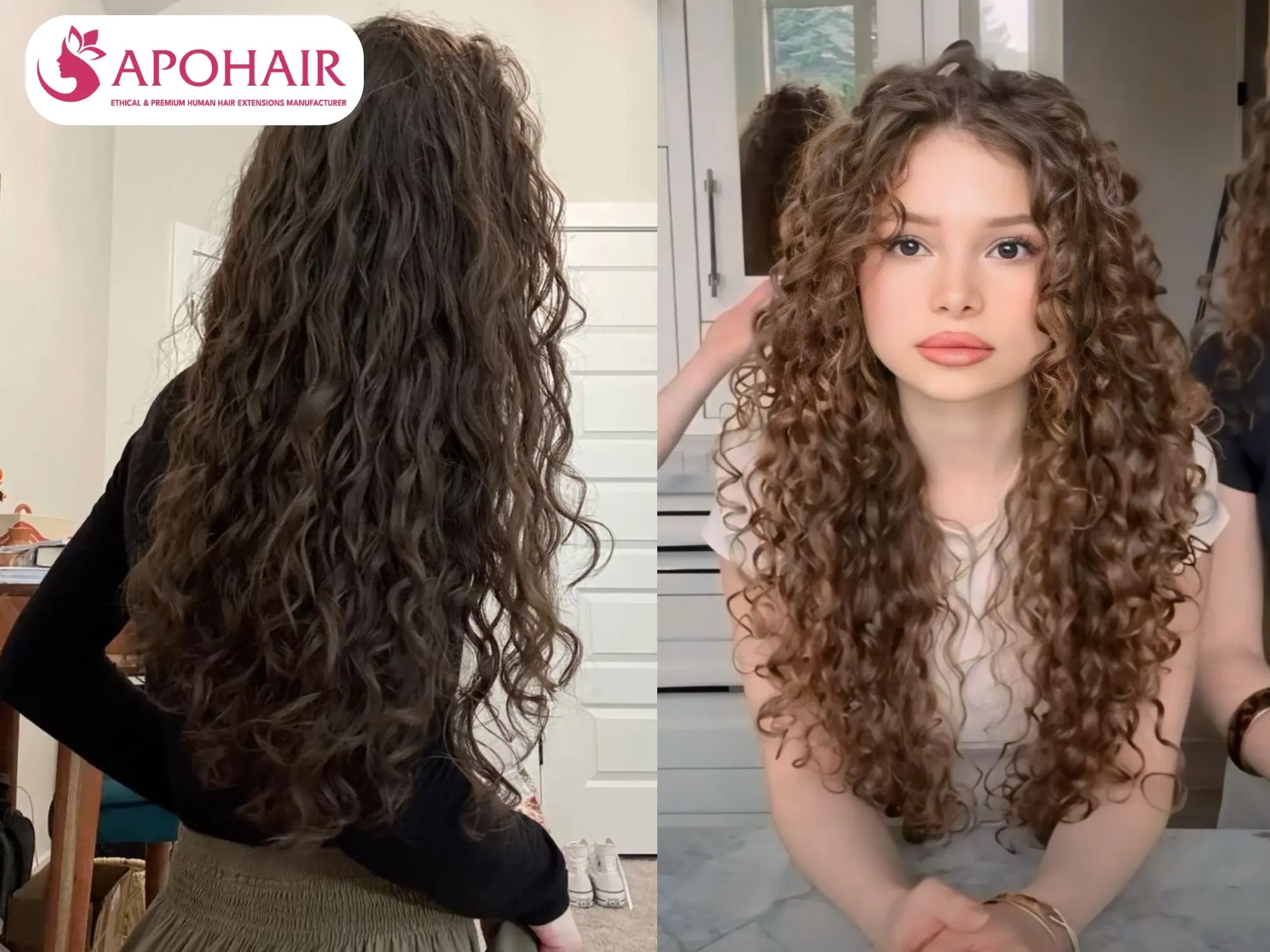 2C waves and 3A curls comparison with texture, shine, volume, and curl pattern differences