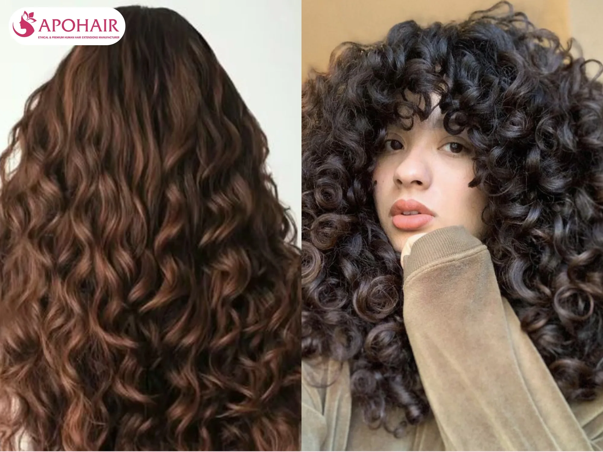 3A curls vs 2C waves showing natural volume, lift, and texture definition differences