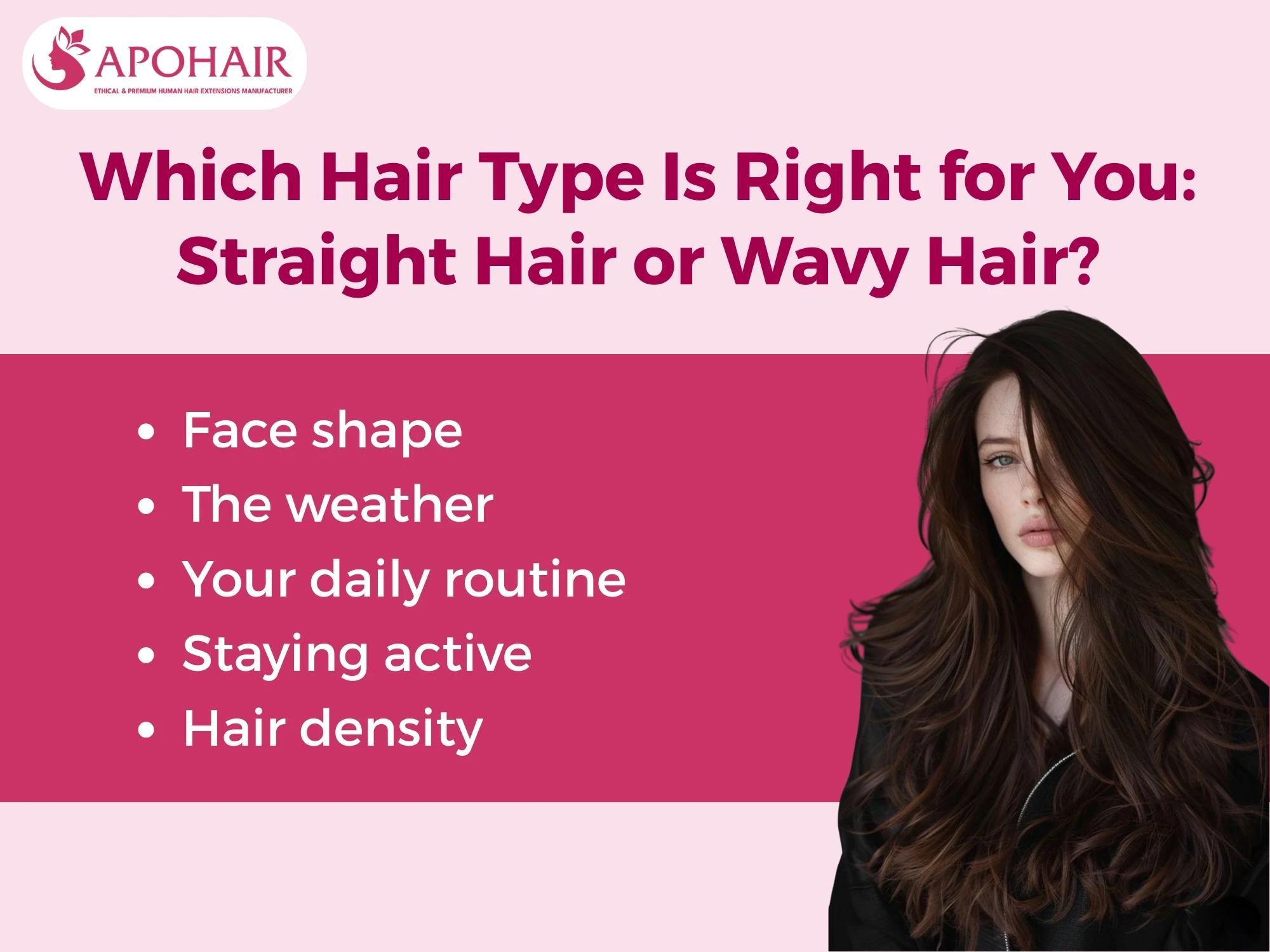 Choosing straight or wavy hair for lifestyle and face shape