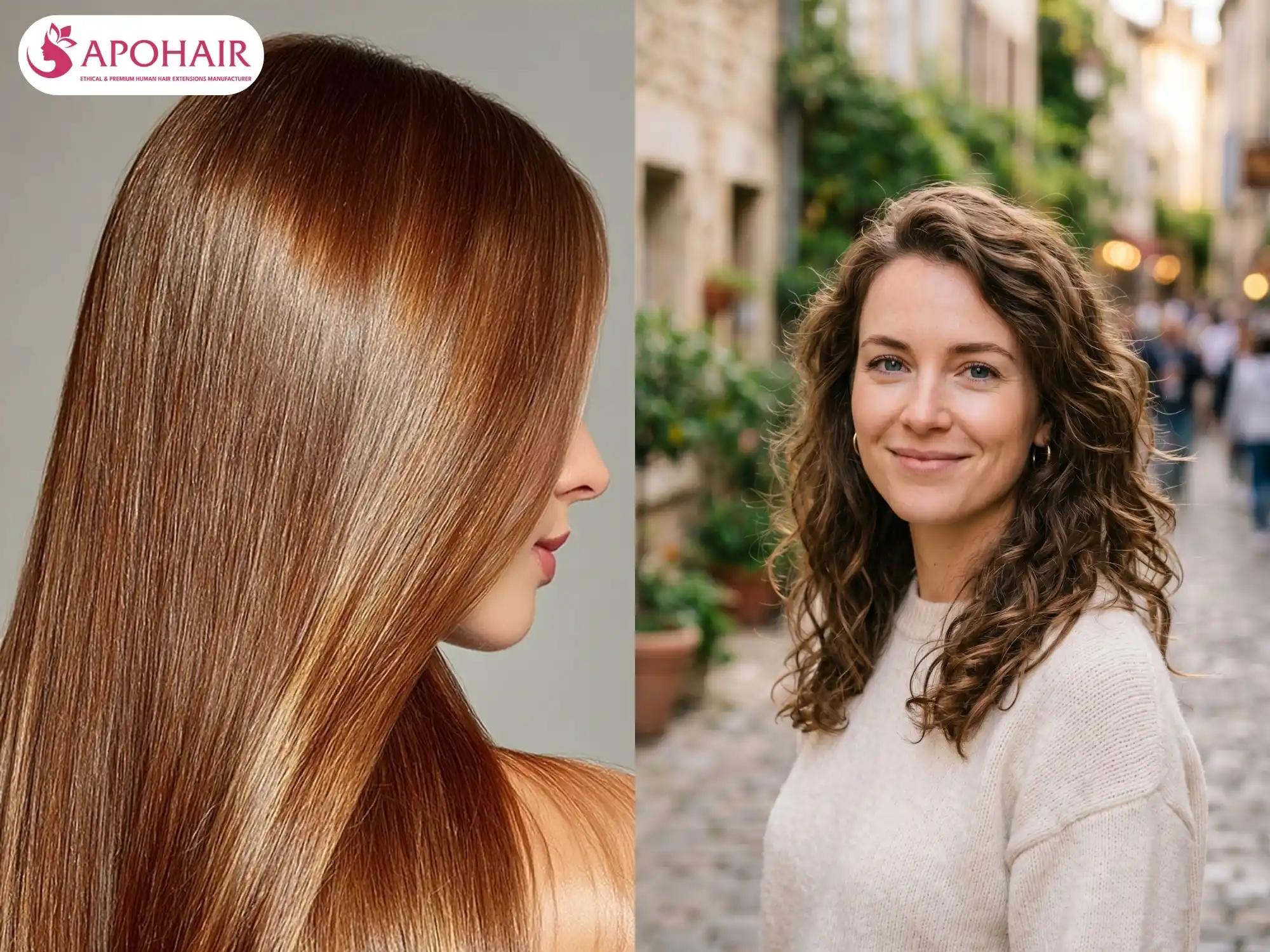 Straight hair shine vs wavy hair texture diffusion