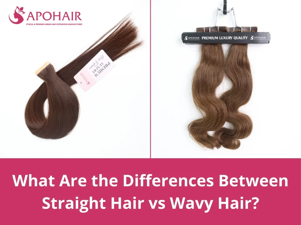 Straight vs wavy hair texture, shine, and frizz differences