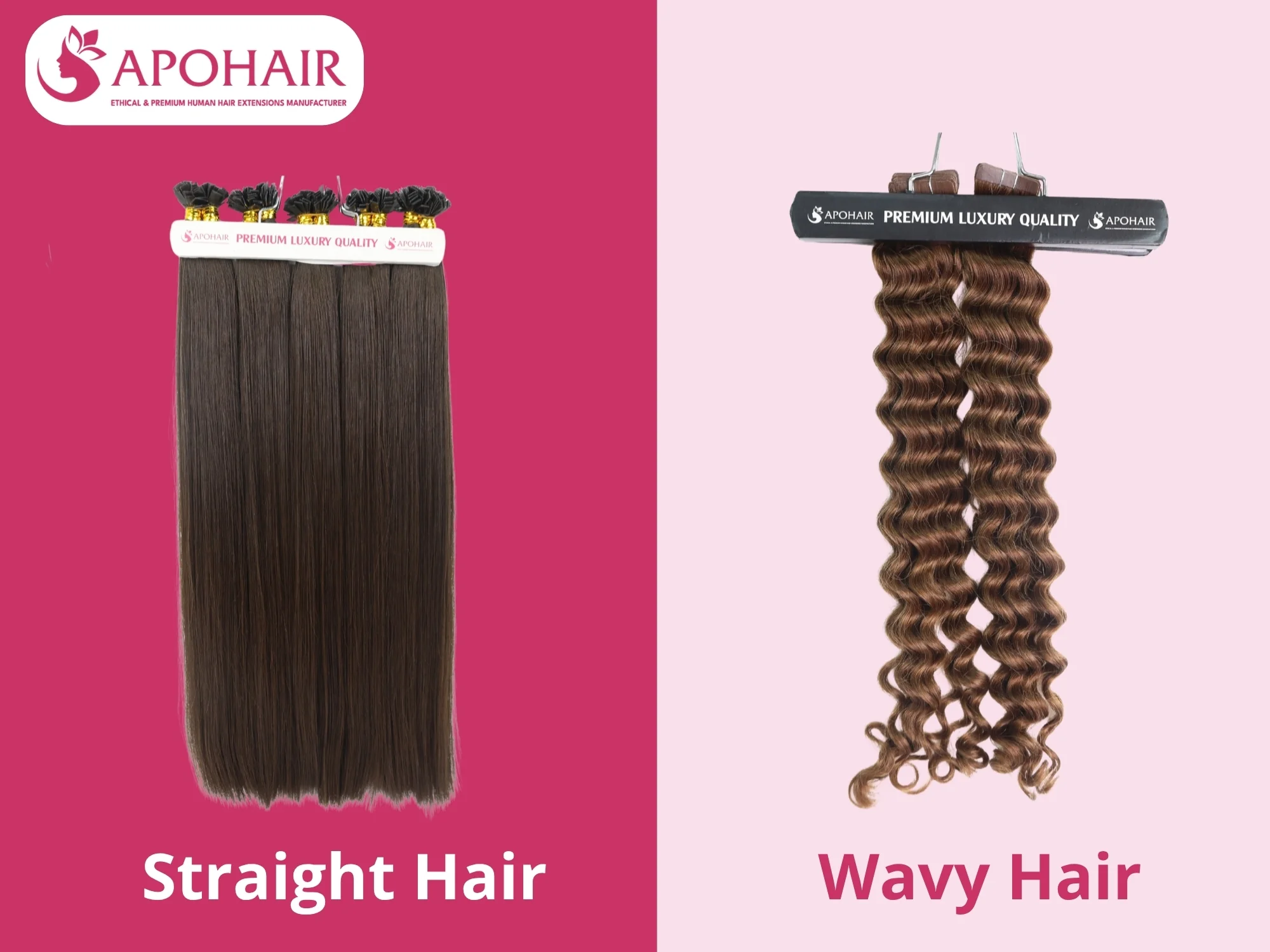 Straight and wavy hair moisture flow and frizz comparison