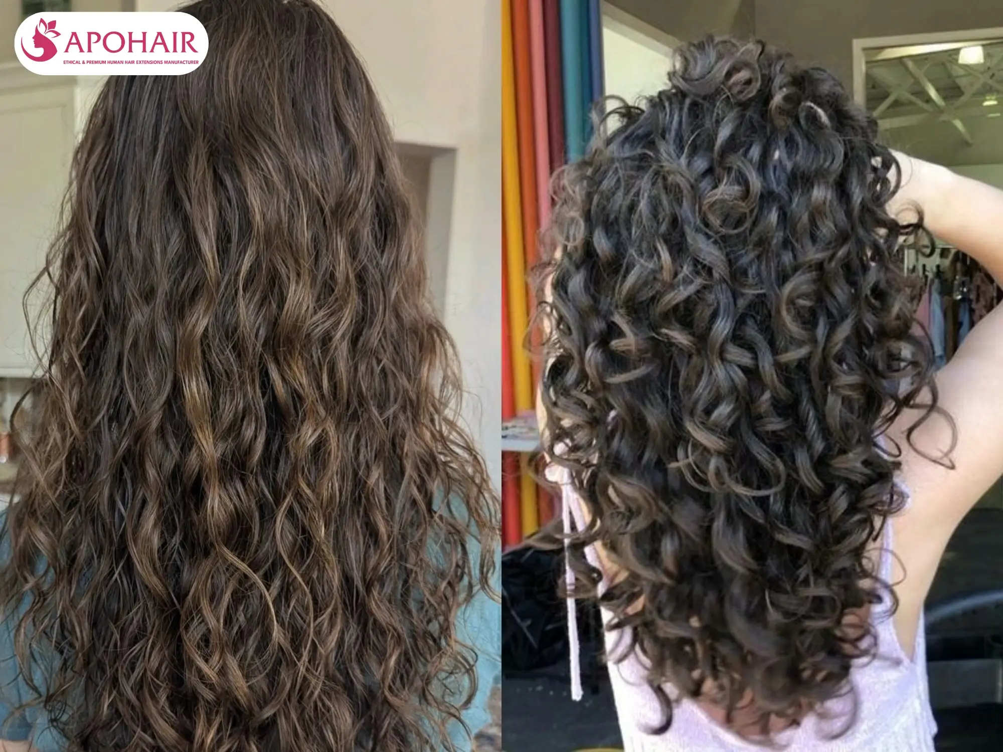 2C vs 3A hair styling comparison showing temporary curl enhancement and texture changes