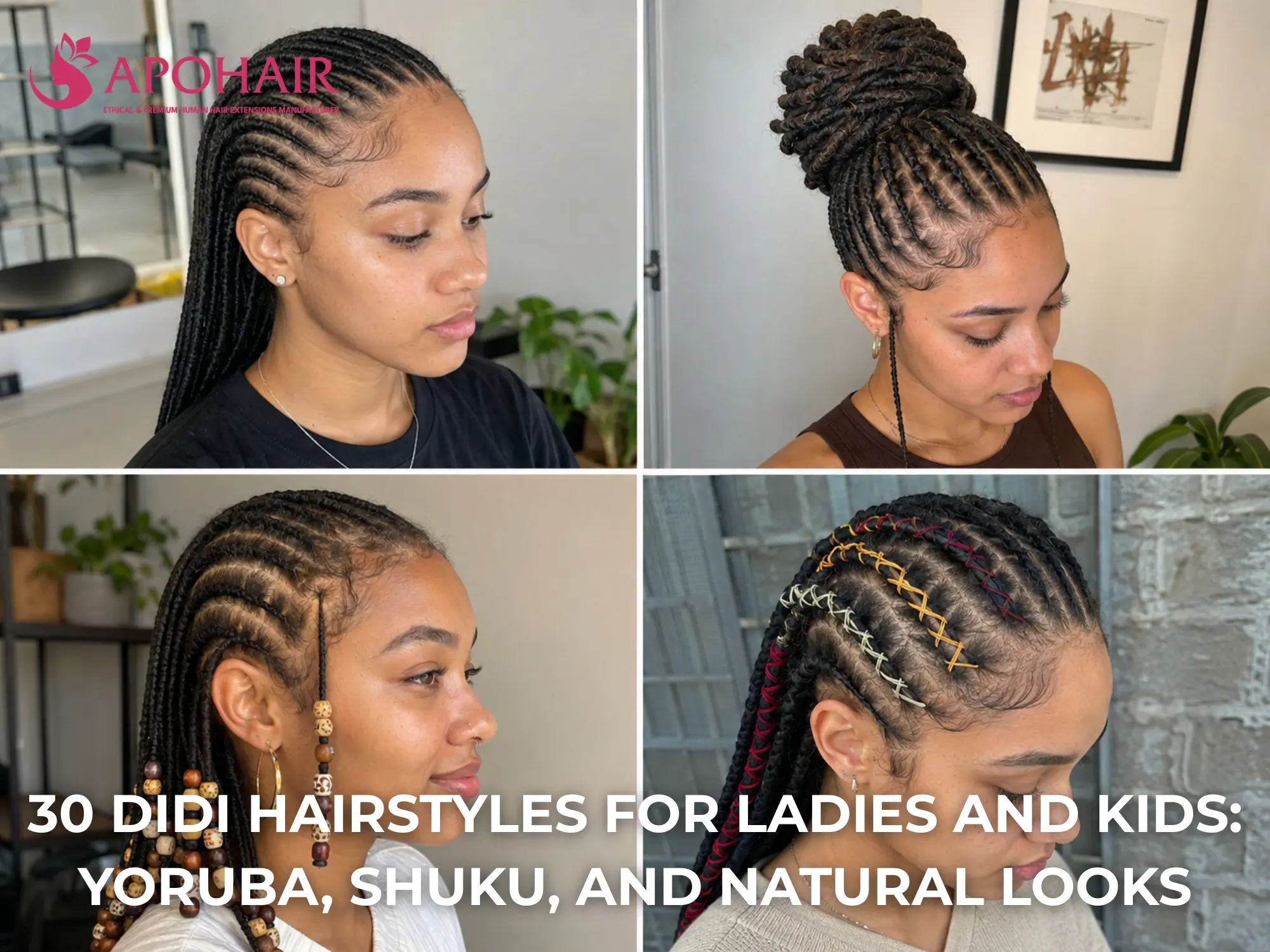Didi hairstyles with Yoruba traditional braided looks