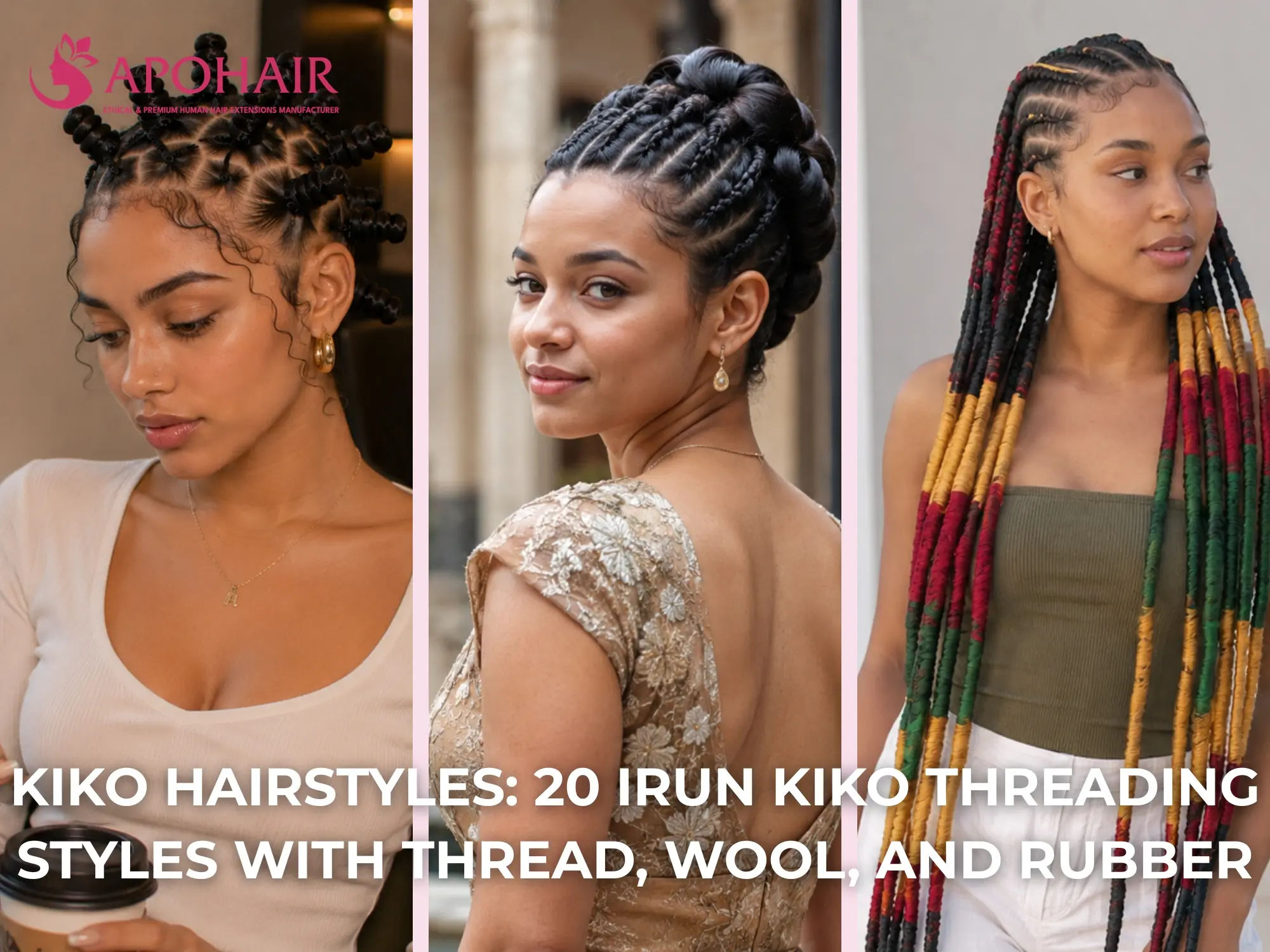 Kiko hairstyle with traditional Yoruba threading style