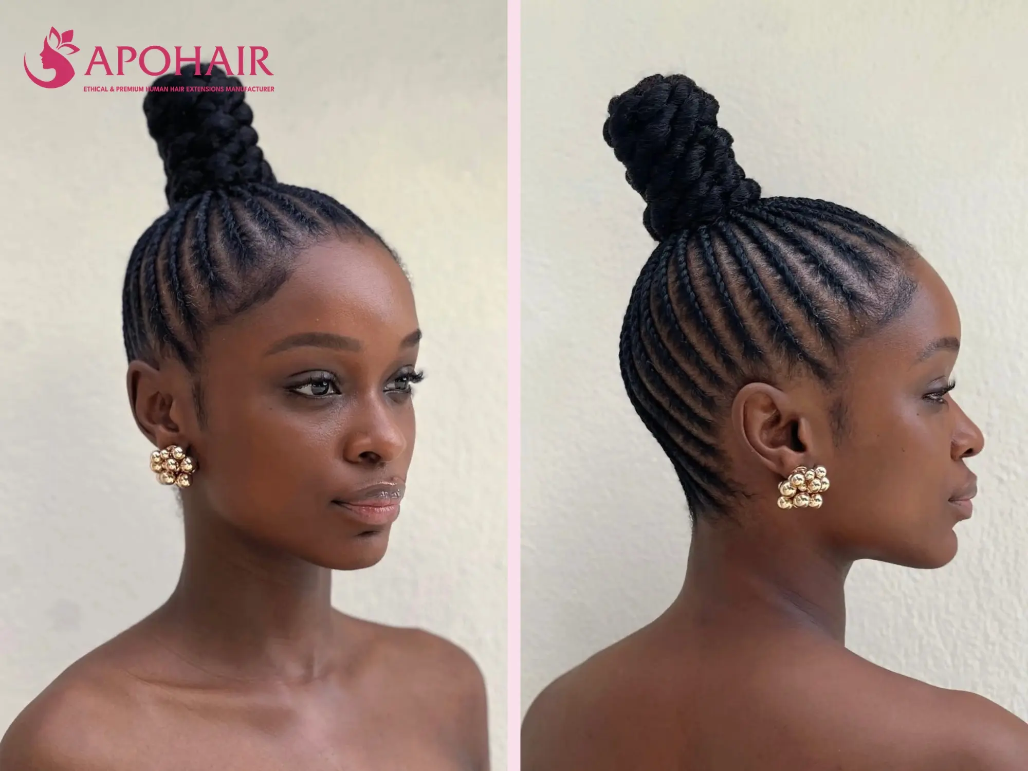 Shuku didi with raised crown bun style