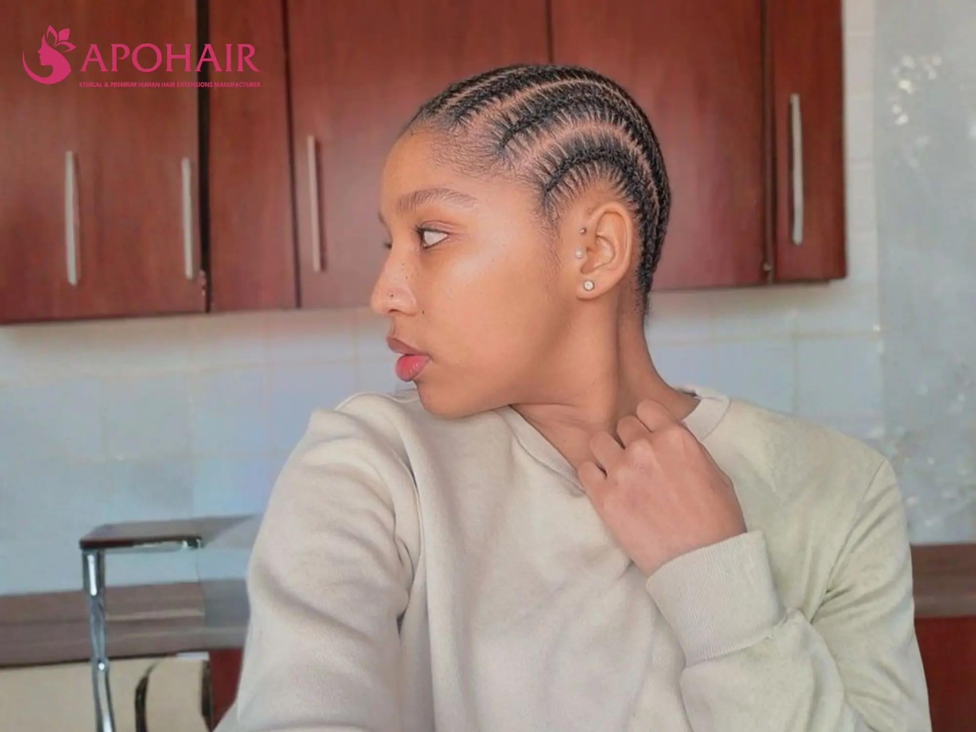 Sleek natural didi with close scalp rows