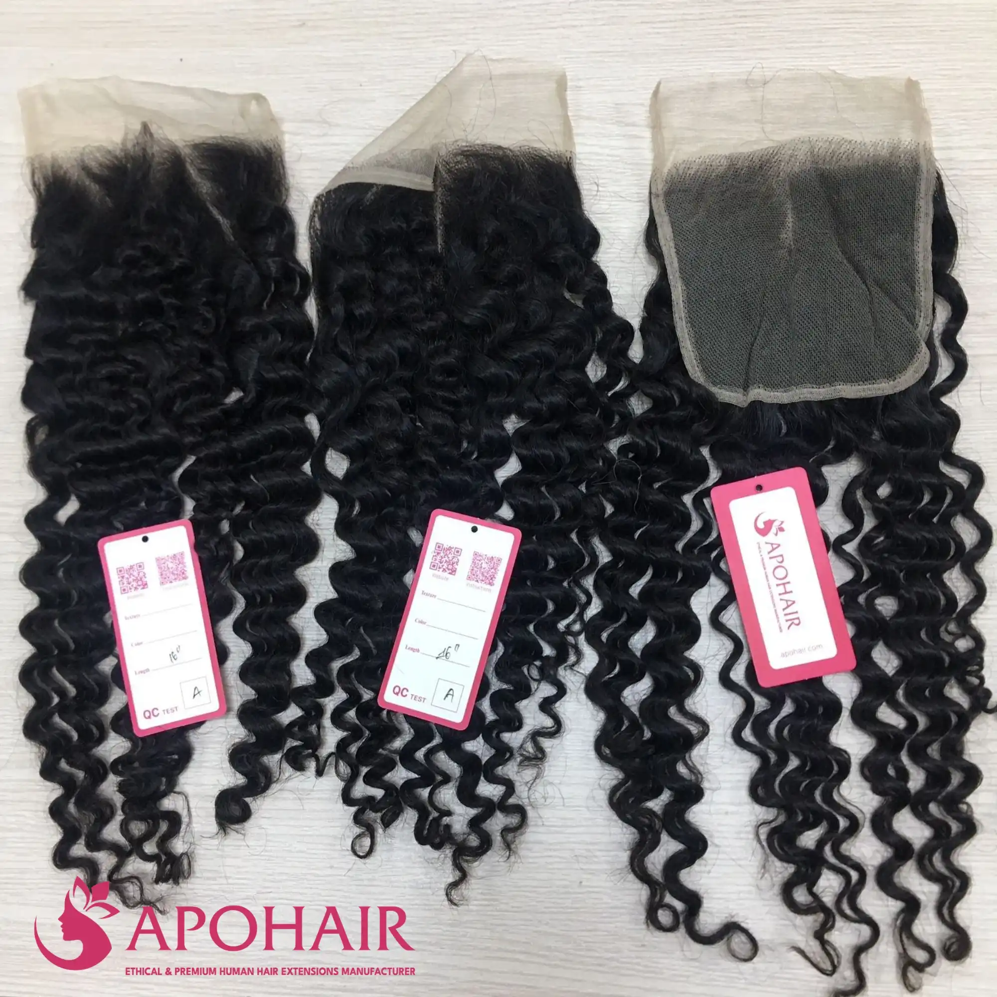 buy wholesale curly human lace closure at apohair