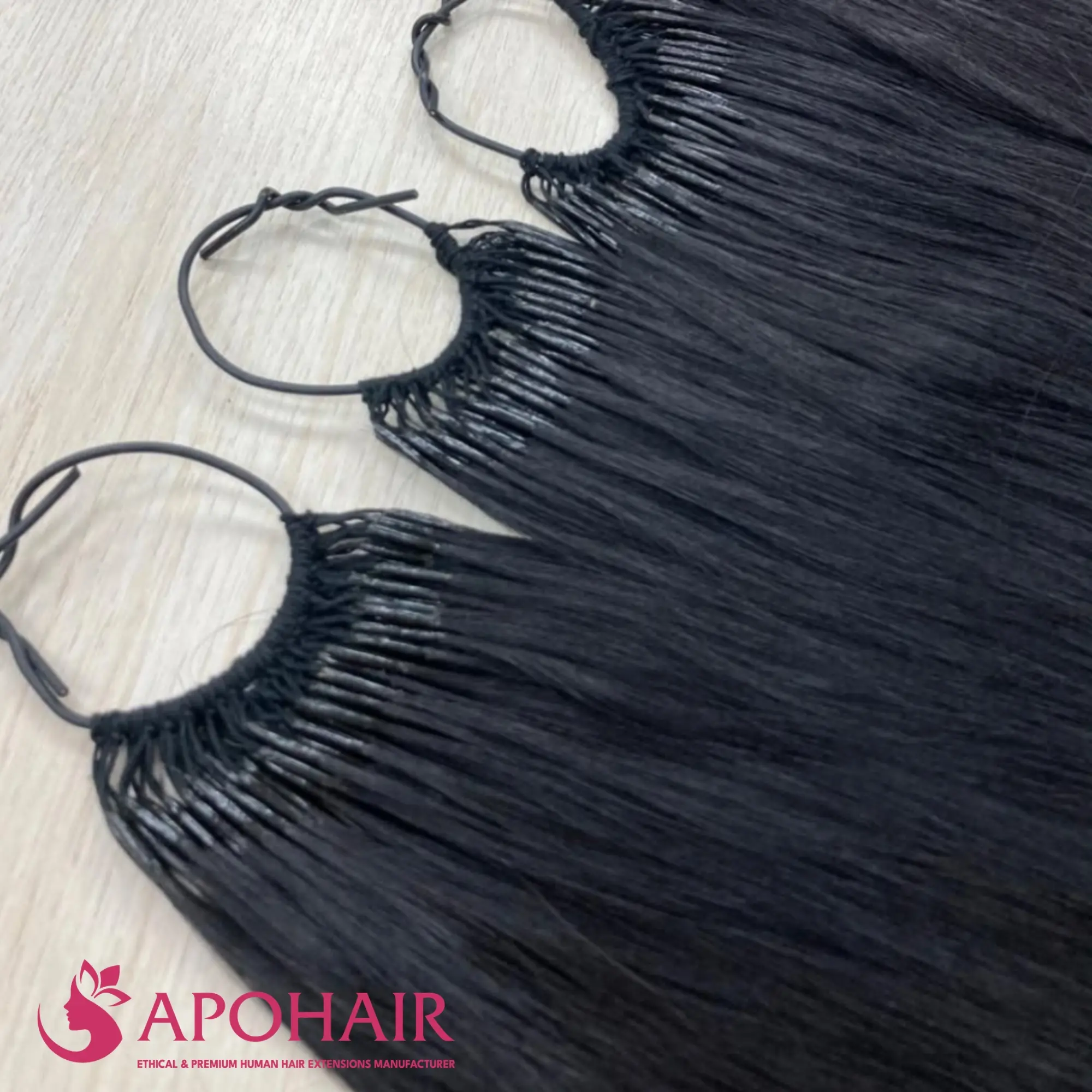 black micro link hair extensions wholesale view up close