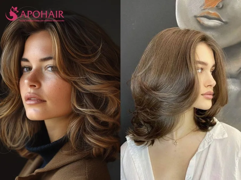 Shoulder-length cut with moderate crown lift and softly layered sides