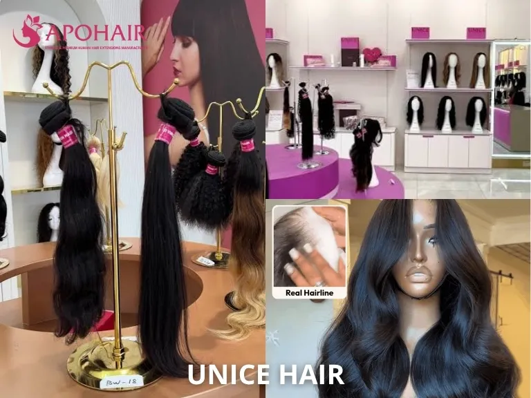 UNice Hair ready-to-ship human hair bundles, closures, and wigs for US wholesale buyers