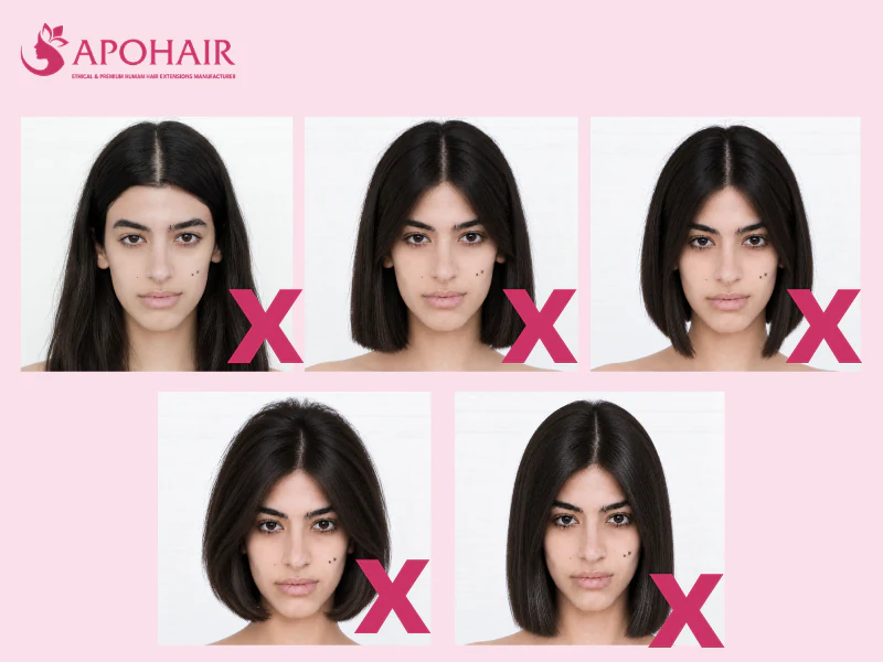 Grid of five bob styles marked with a red X as ones to avoid