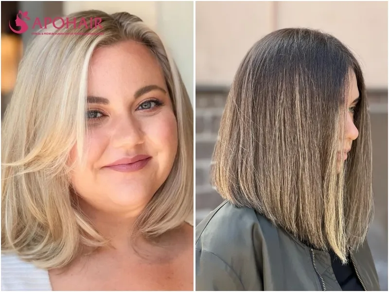 Two classic lobs with softly textured collarbone-length ends