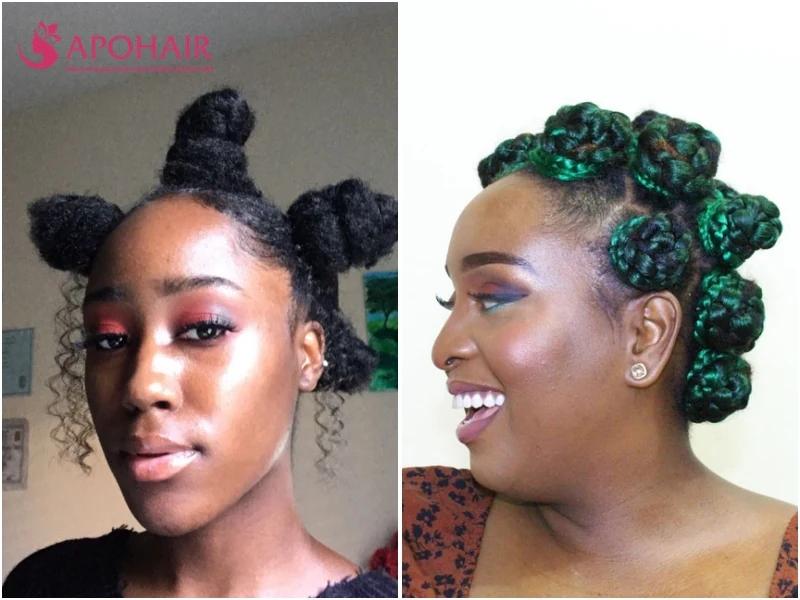 Jumbo Bantu knots built from a few large sections