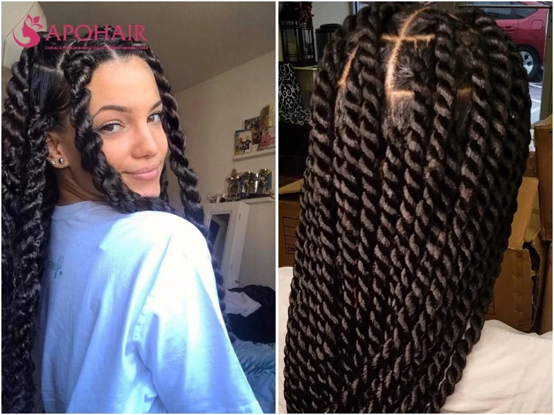 Jumbo twists in thick, bold sections visible from across a room