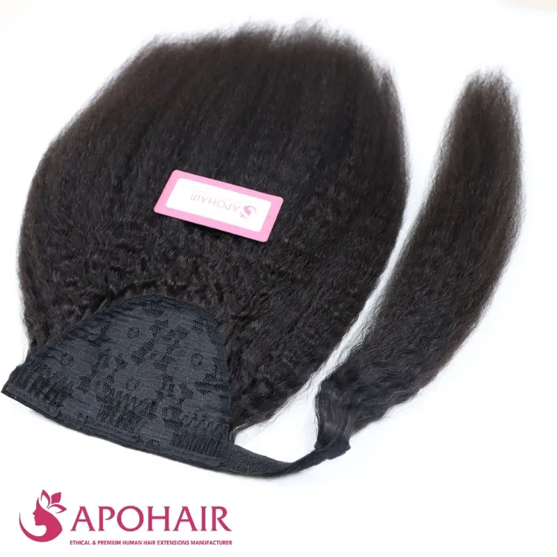 kinky straight drawstring ponytail