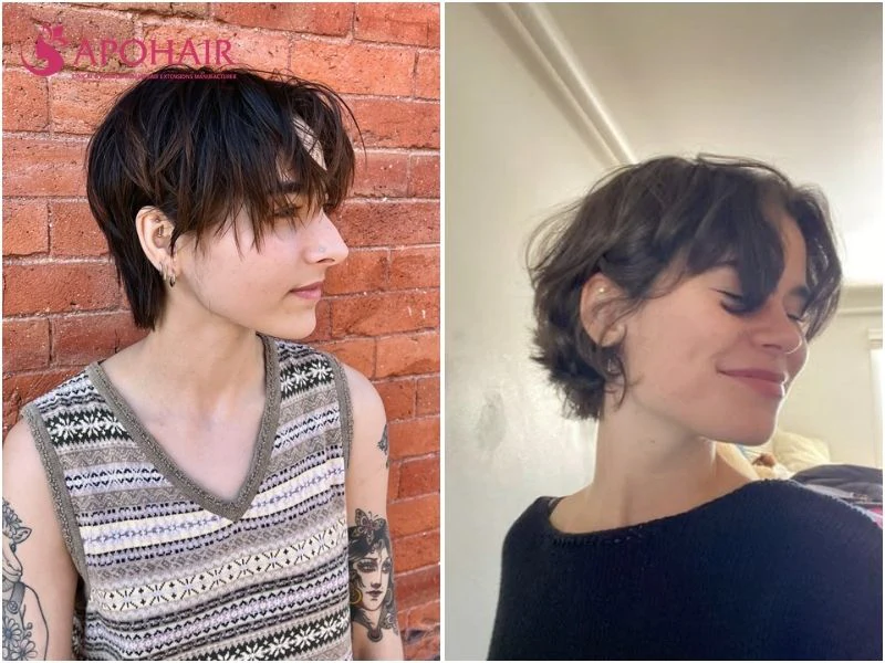 Long pixie with a forward-falling top and sides covering most of each ear