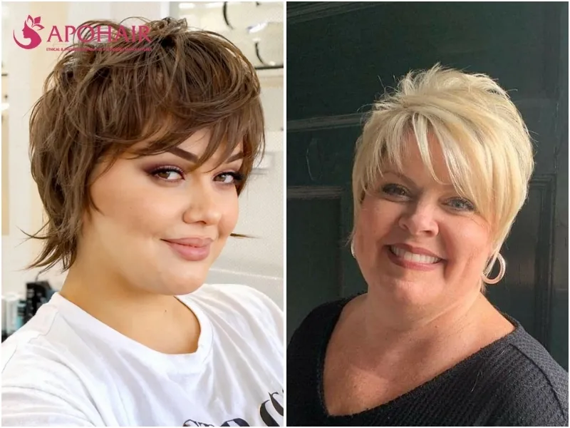 Two long pixie cuts with lifted tops and tapered sides
