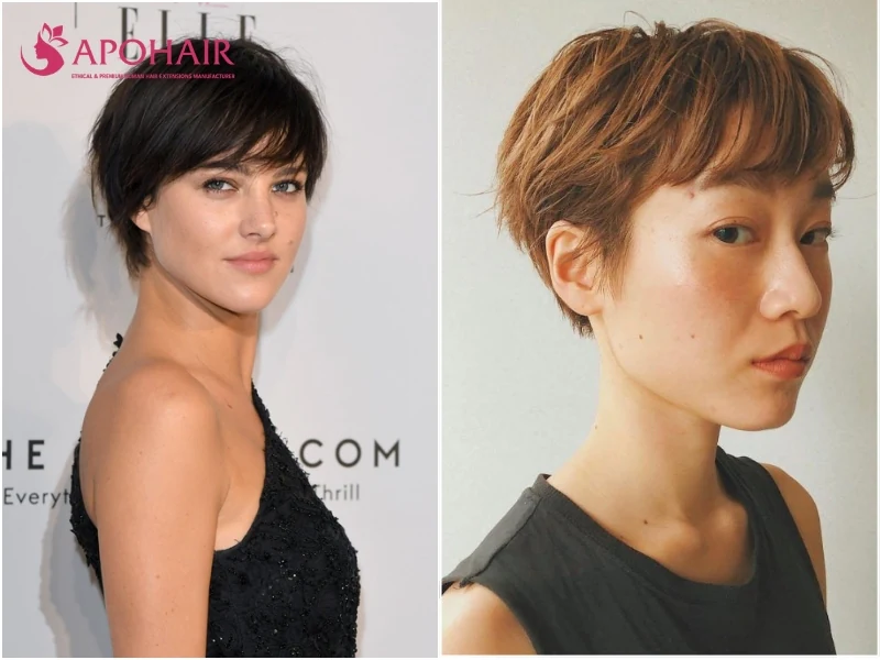 Medium-length pixie for a diamond face shape