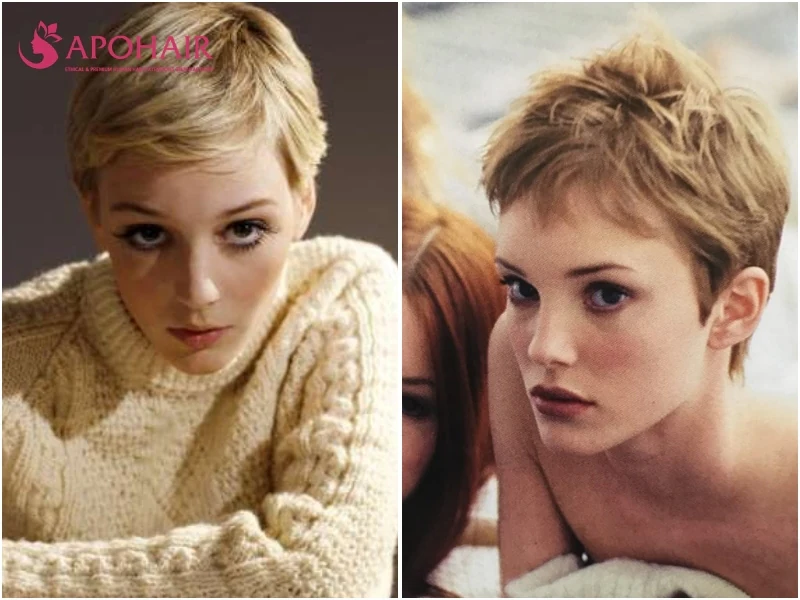 Pixie with wispy fringe for a diamond face shape