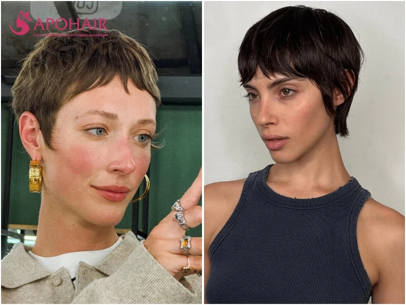 Pixie with a thin, see-through wispy fringe